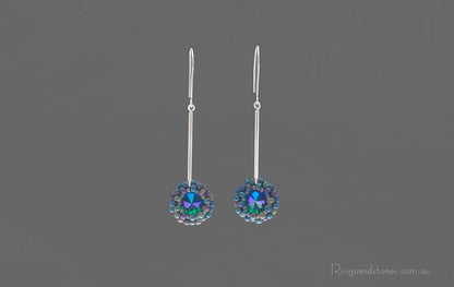 Swarovski crystal beaded sterling silver earrings