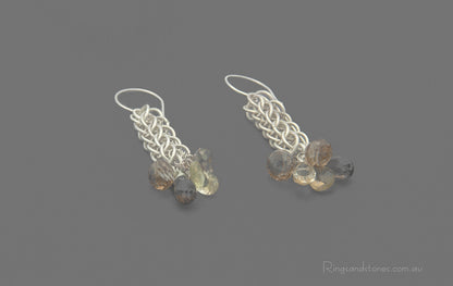 Citrine quartz sterling silver gemstone earrings